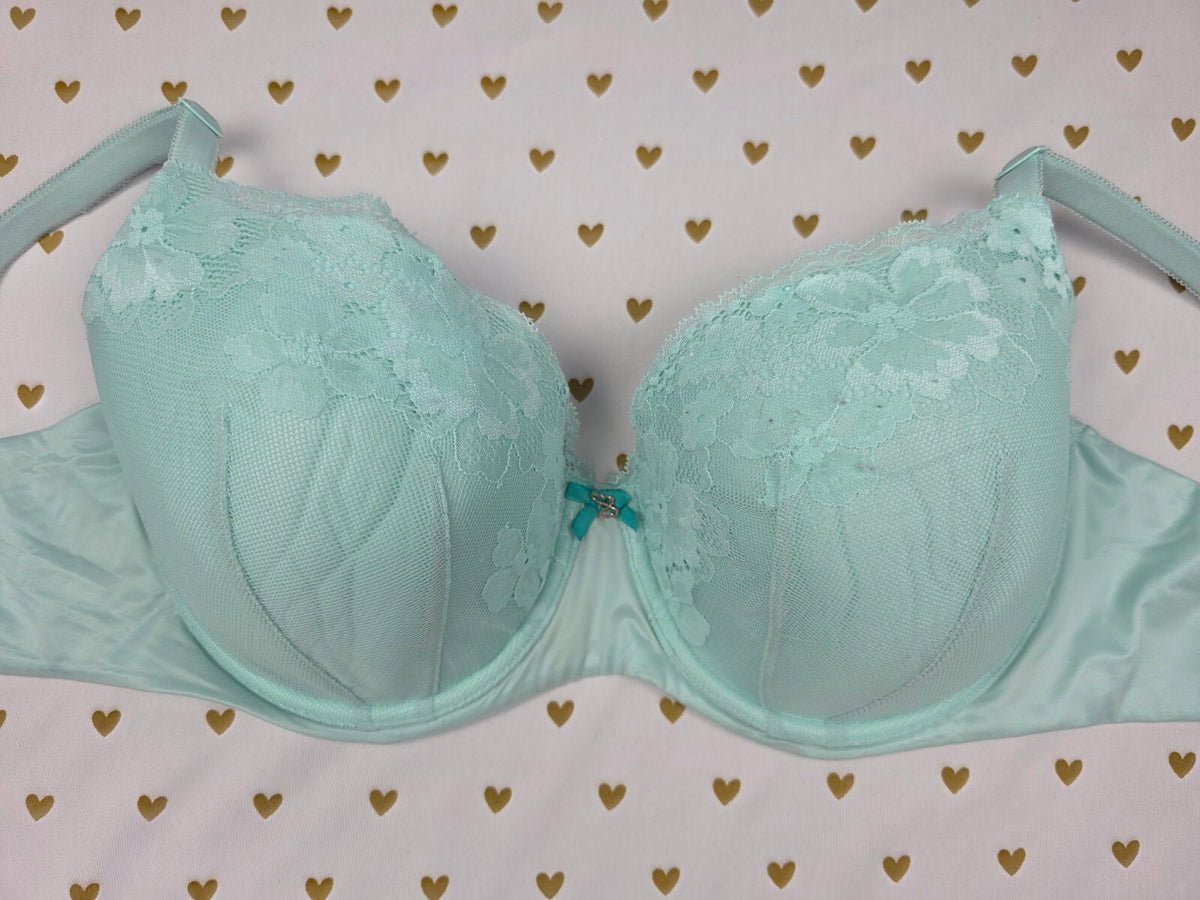 Victorias Secret Light Blue Lined Demi Balconette Bra 38DD