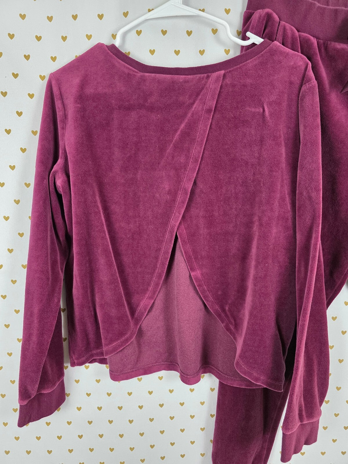 Victorias Secret Maroon Velour Open Back Set Sweats Large Set outfit