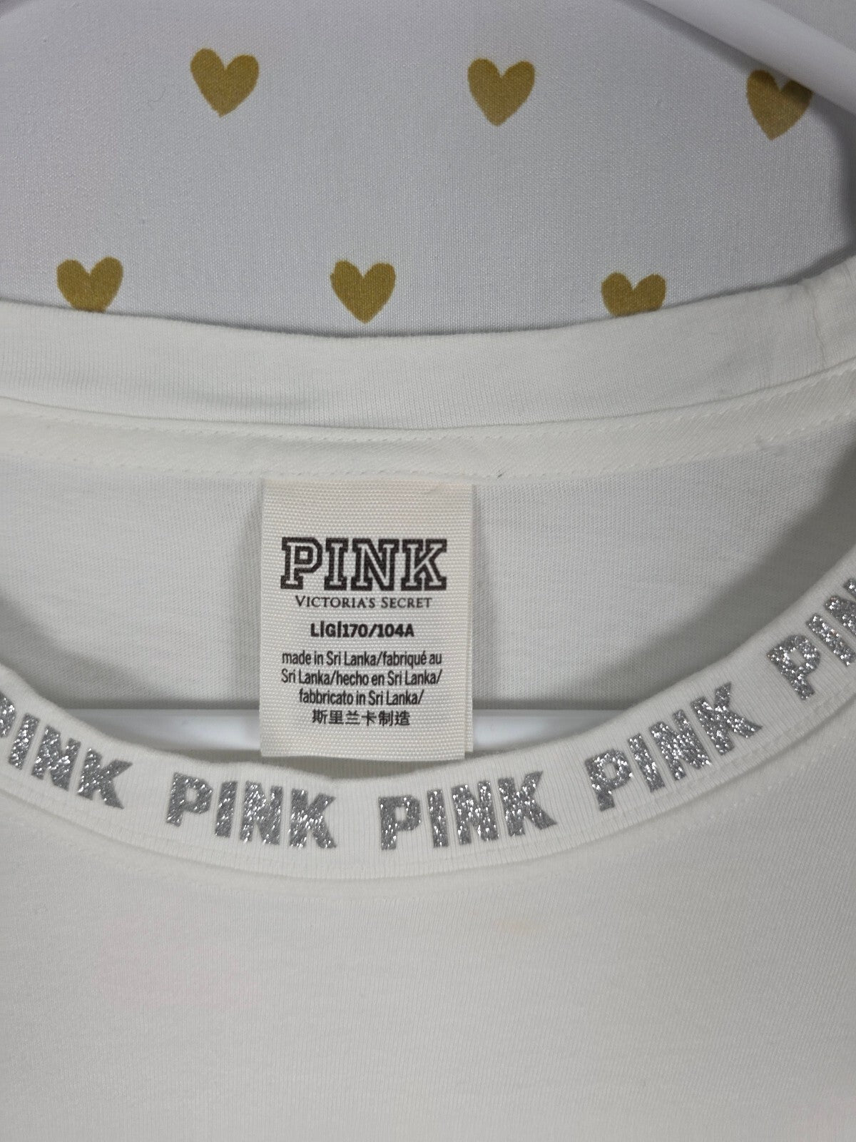 Victorias Secret PINK Bling Dogs Long Sleeve Rhinestone Tee shirt Large