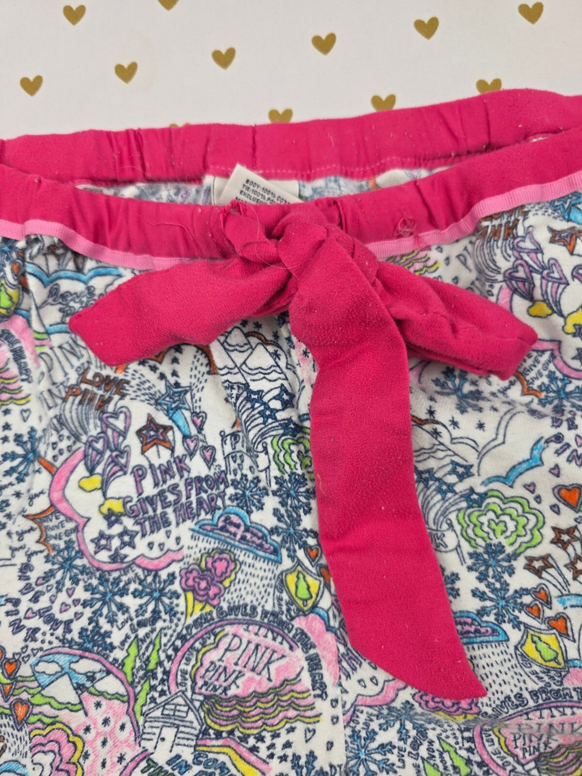 Victorias Secret PINK Vintage Tie Front Y2k S Sleep Shorts Boxers Pajama Bottoms