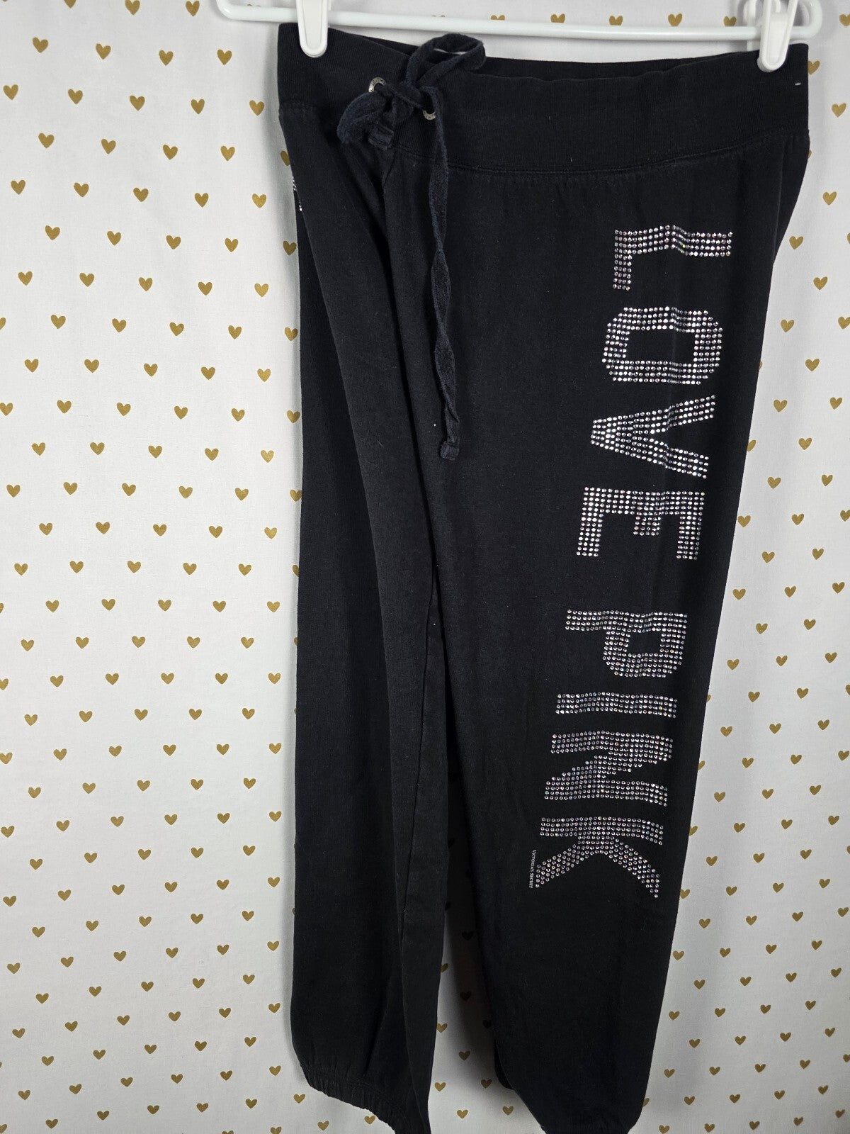 Victorias Secret Pink Vintage Bling Studded SET 2pc Hoodie Sweats XS SM Y2k