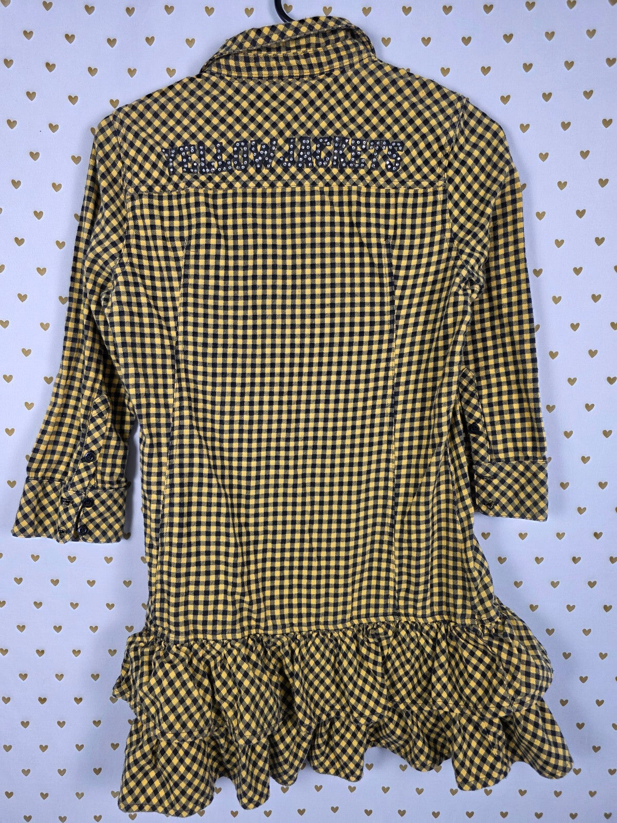Victoria's Secret PINK Collegiate Yellow Jackets Gingham Bling Dress S