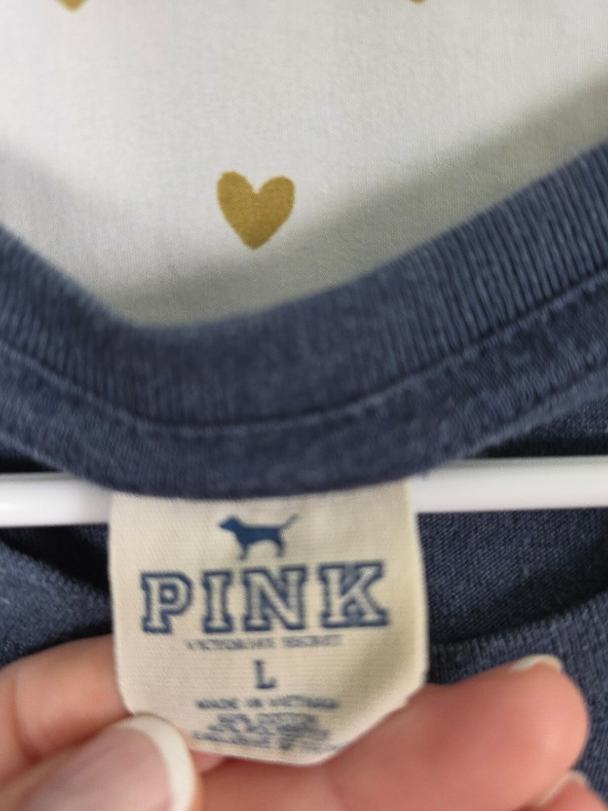 Victorias Secret PINK Vintage Love Y2k Tee shirt Blue Large