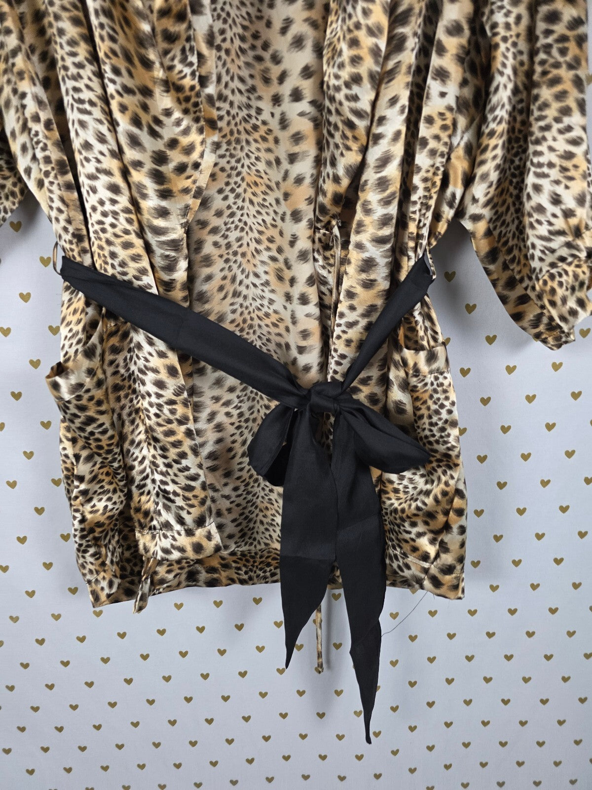 Victorias Secret Satin Silky Robe Animal Print Cheetah XS S Heart Label Vintage