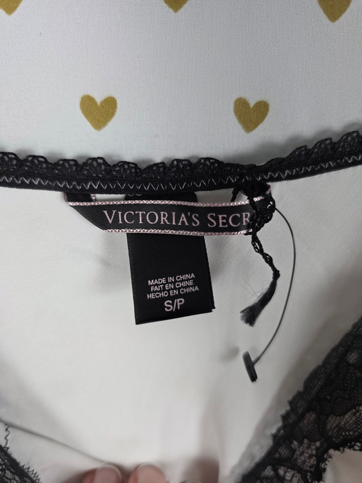 Victorias Secret White Lace Accent Slip Dress Nightie SMALL Silky Lingerie