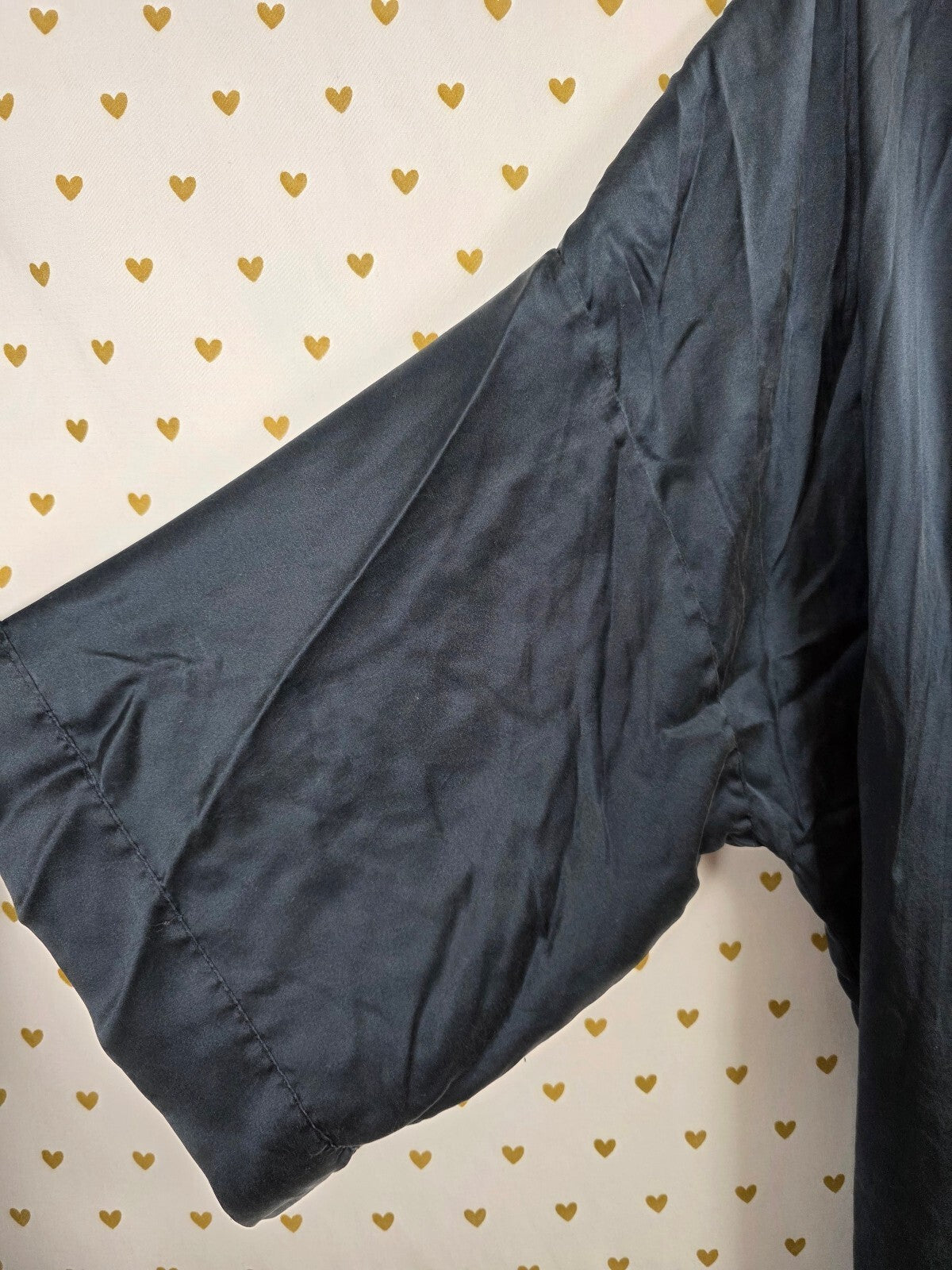 Vintage Victoria's Secret 100% Silk Kimono Robe Black Charcoal P/S
