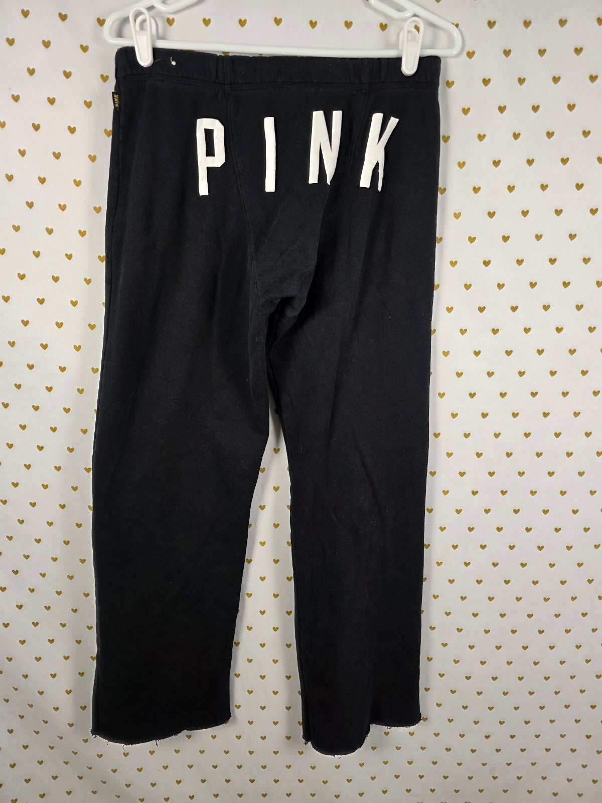 Victorias Secret PINK Boyfriend XS Diaper Butt Sweats Sweatpants Black Flare