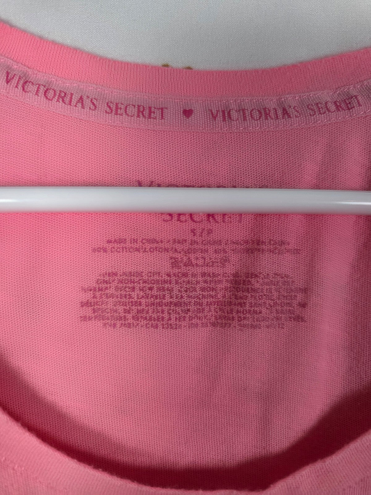 Victorias Secret Bling Logo Quarter Sleeve Sleep Shirt Nightgown Pajama SMALL