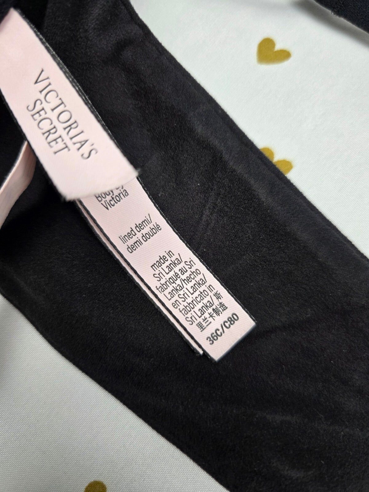 Victorias Secret Black Front Close racerback Bra 36C Lined demi