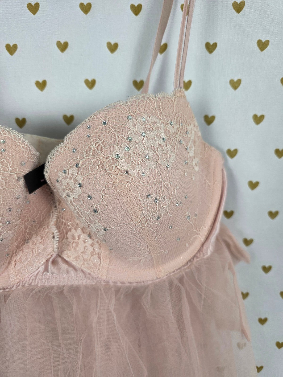 Victorias Secret 34D Bling Babydoll Push Up Nightie Lingerie