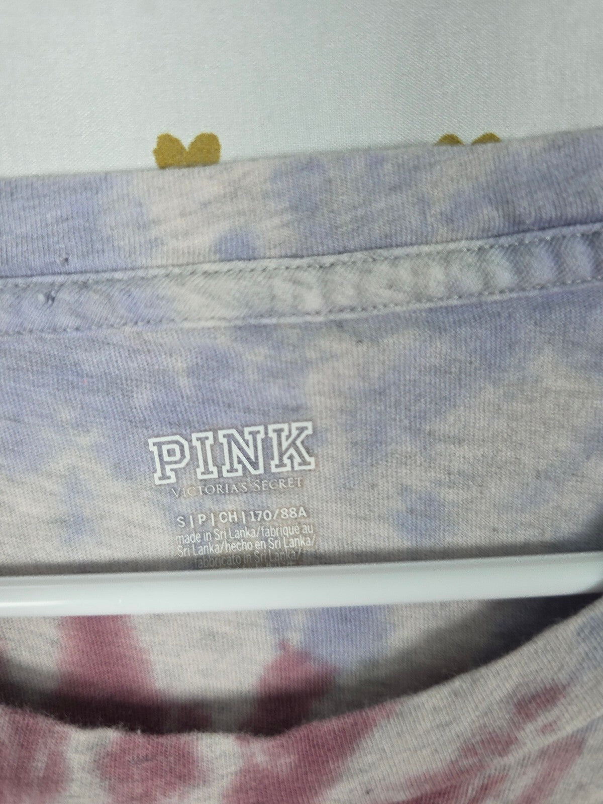 Victorias Secret PINK Tye Dye Logo Pocket Tee Shirt SMALL