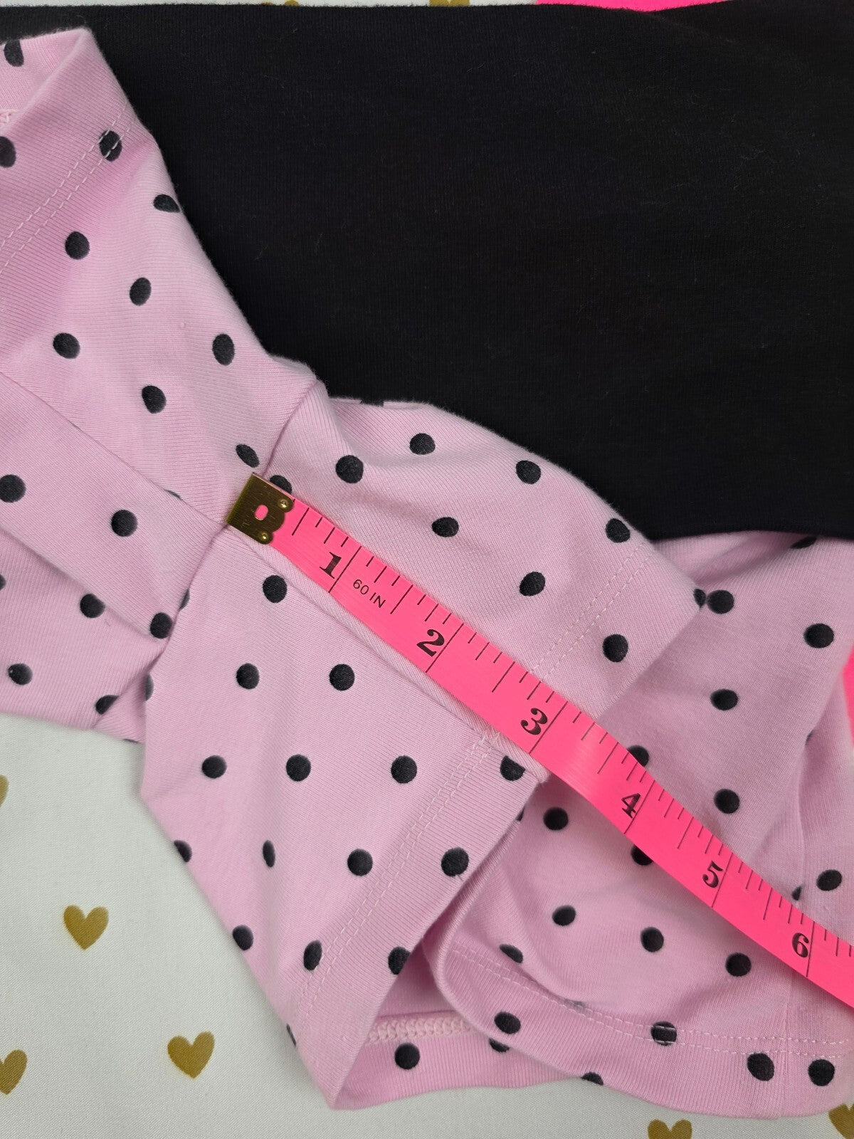 Victorias Secret PINK x Frankies Bikinis Polka Dot Foldover Yoga Shorts Cotton S
