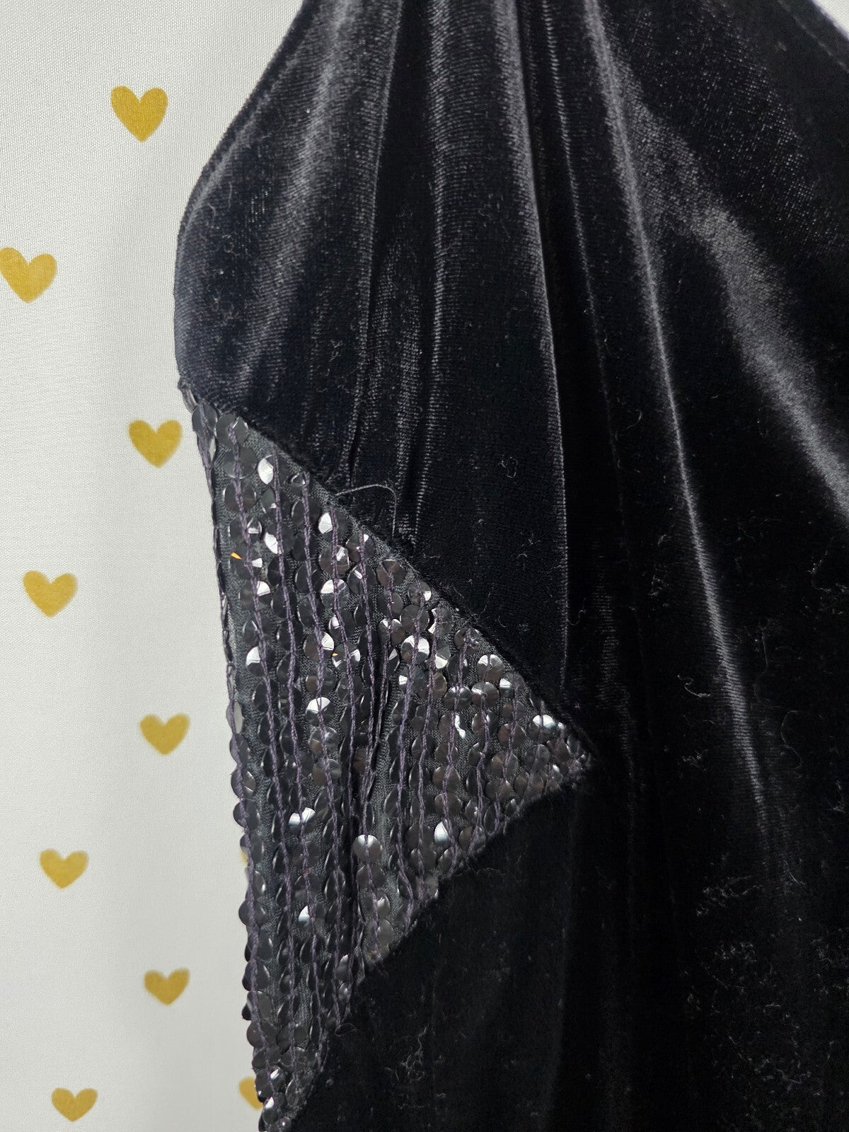 VTG Victoria's Secret Collection Velvet Sequin Mini Dress Open Back Black S
