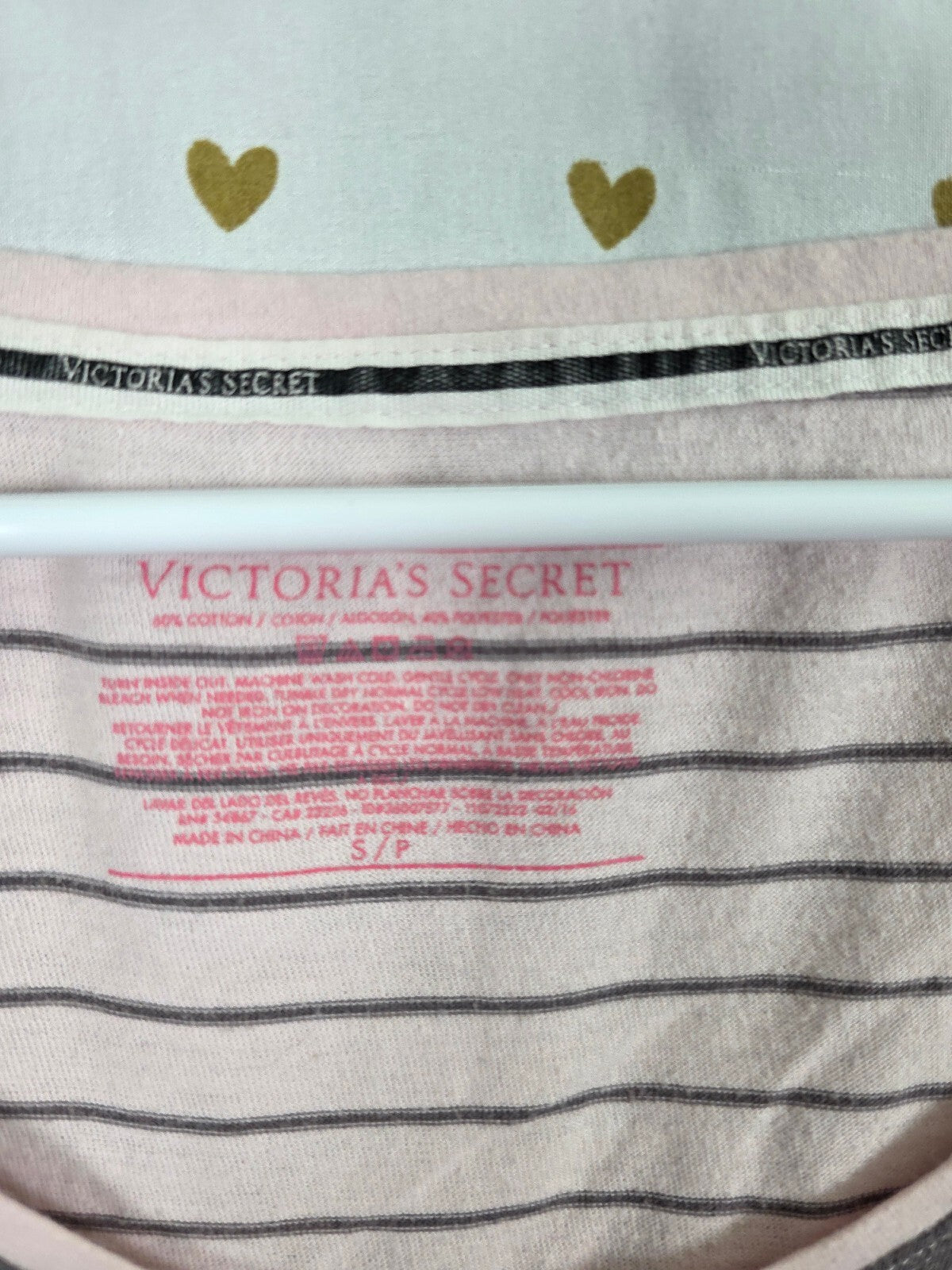 Victorias Secret Striped Super Soft Nightgown Sleep Shirt Dress Small