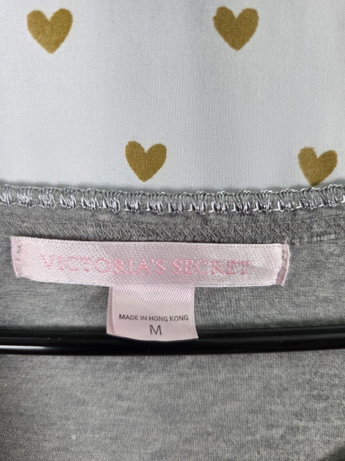 Victorias Secret Vintage Embroidered Y2k Cotton '99 Grey Tee Shirt Medium