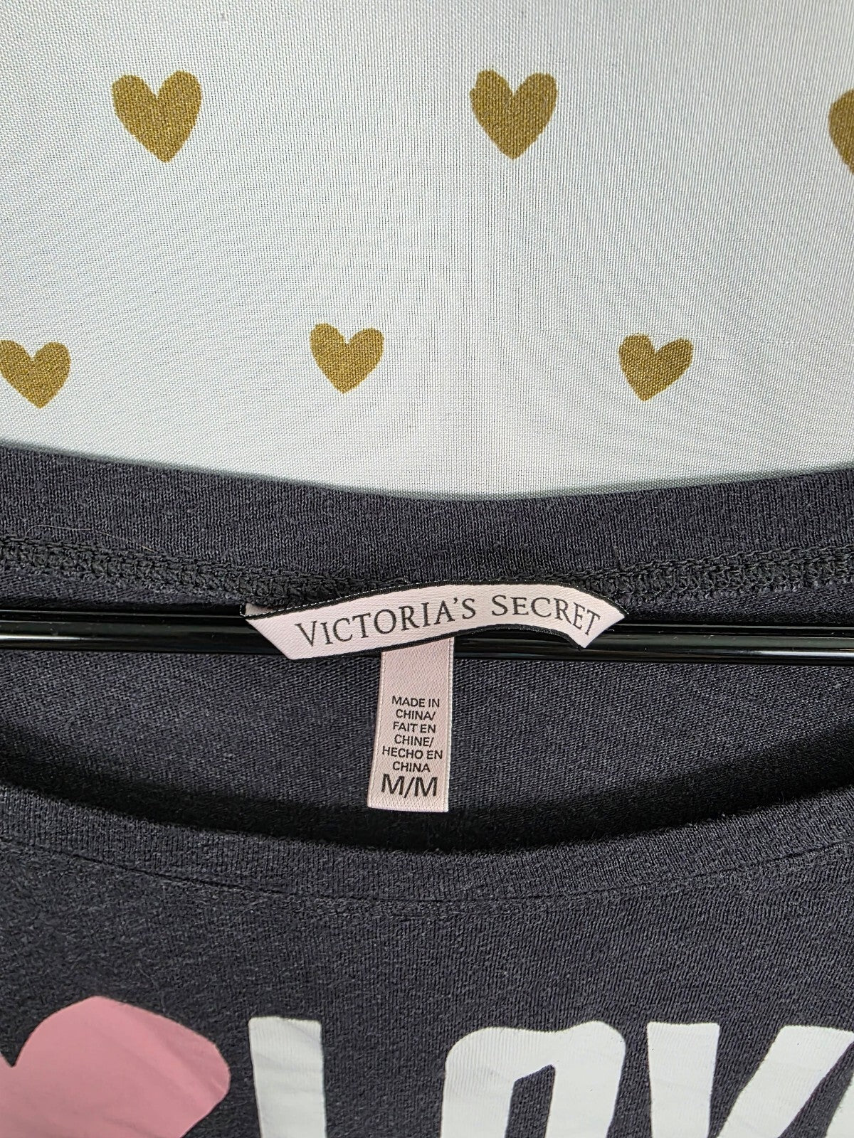 Victorias Secret I Love Quarter Sleeve Tee shirt Medium