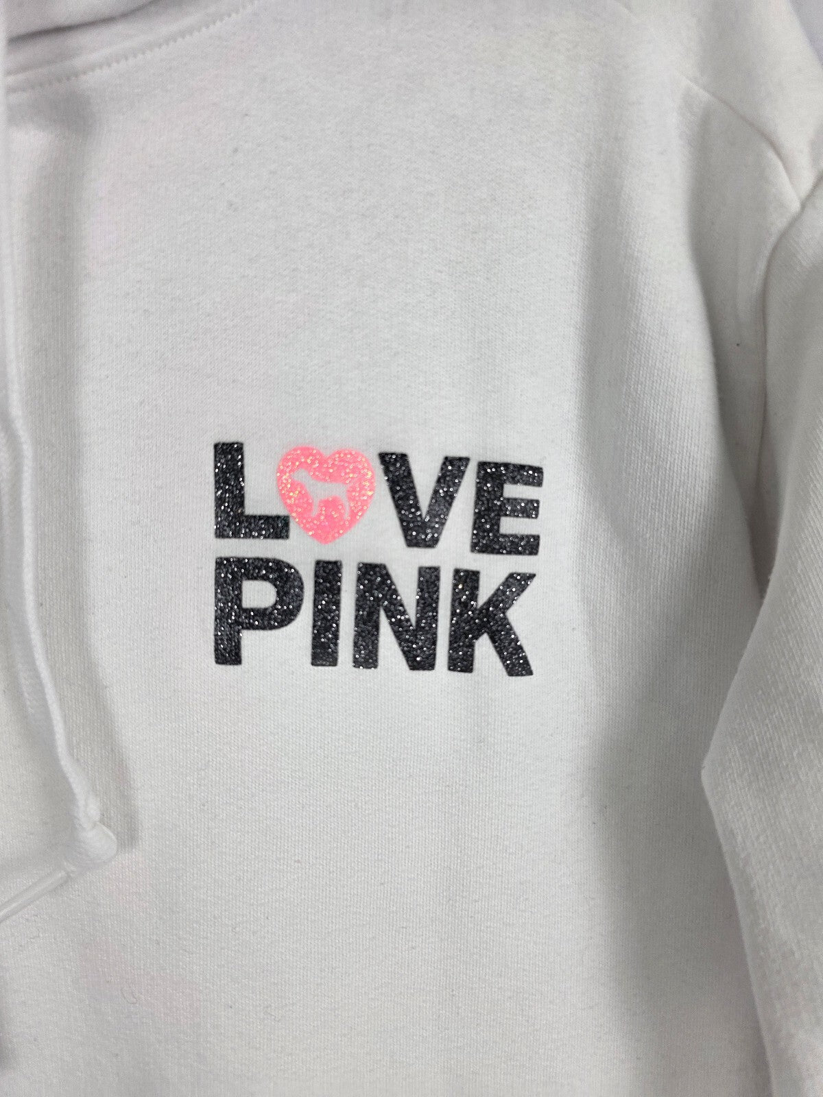 Victorias Secret Pink Campus Originals Bling Glitter XS pullover Hoodie Sweater