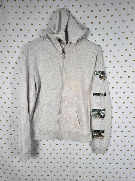 Victorias Secret Pink Camo Bling Sequined Camouflage Full Zip Hoodie Jacket Sm