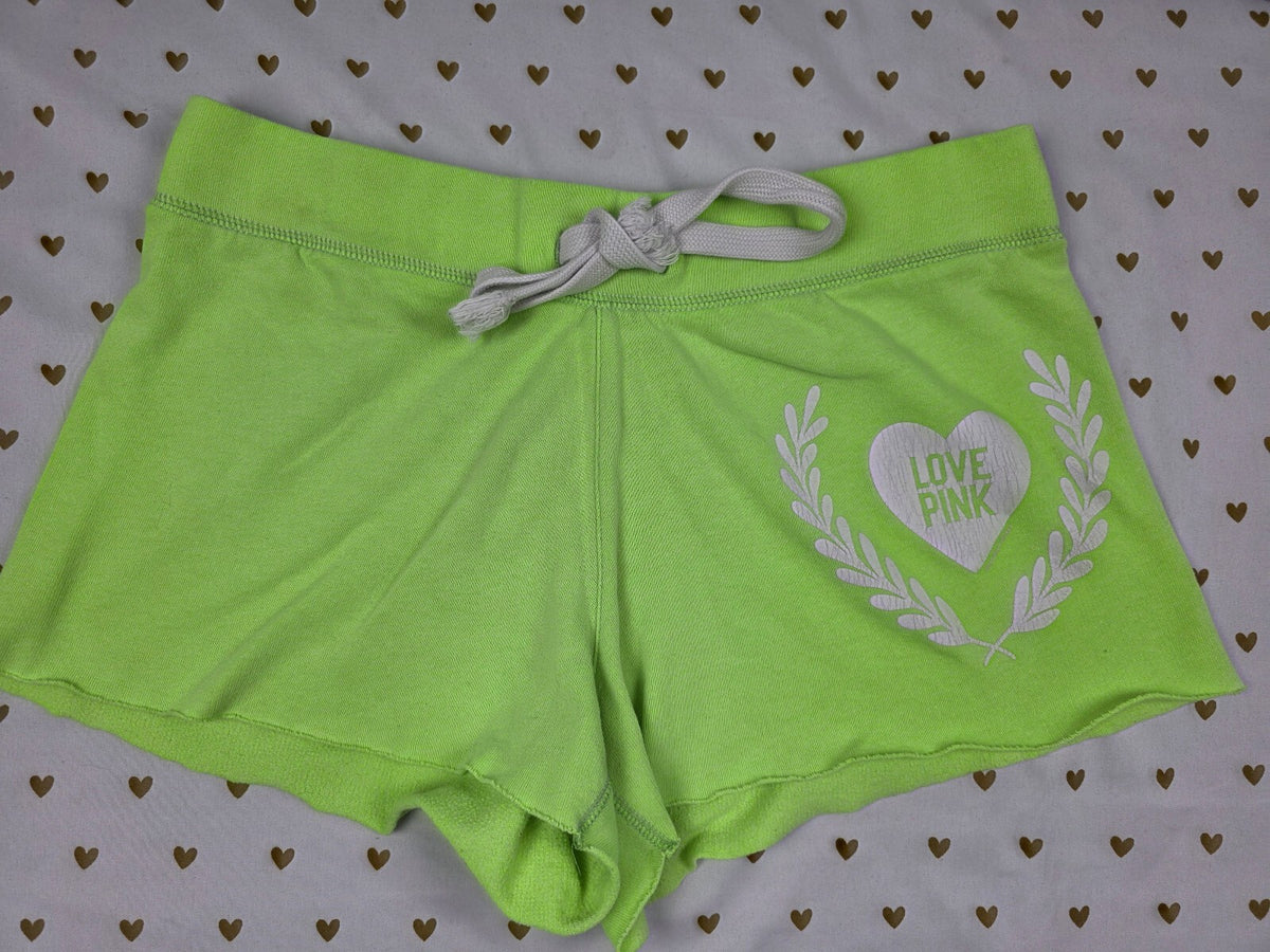 Victorias Secret PINK Neon Logo Sweat Shorts vintage Y2k MEDIUM