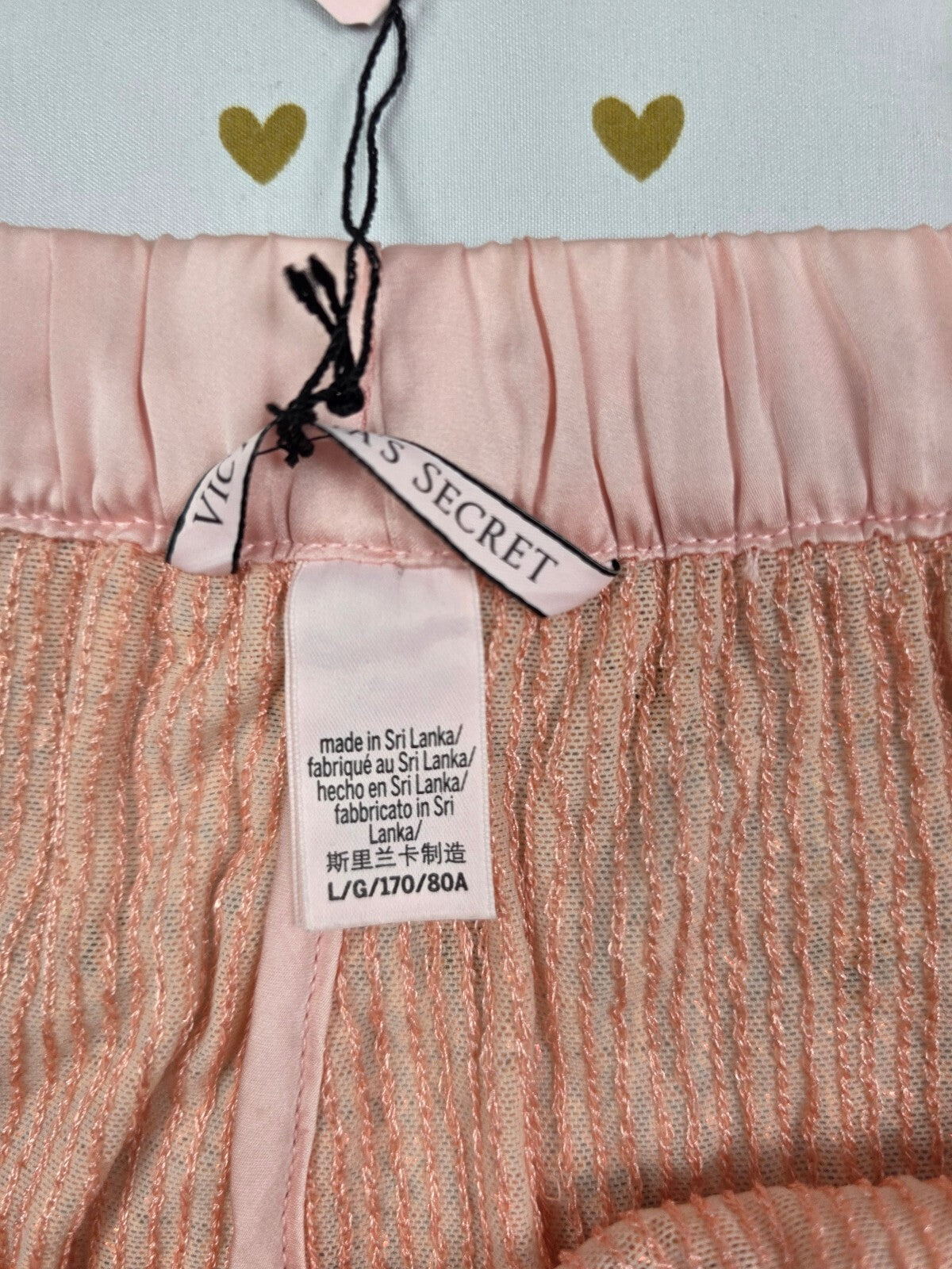 Victoria's Secret Sequin Sleep Shorts Pink Iridescent Glam Lounge L Large NWT