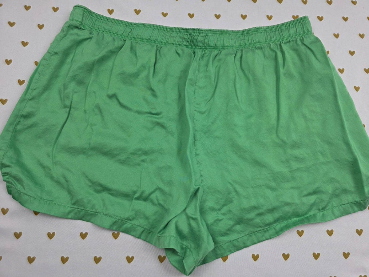 Victorias Secret PINK Silky Green Medium Sleep Shorts Boxers Pajama Bottoms