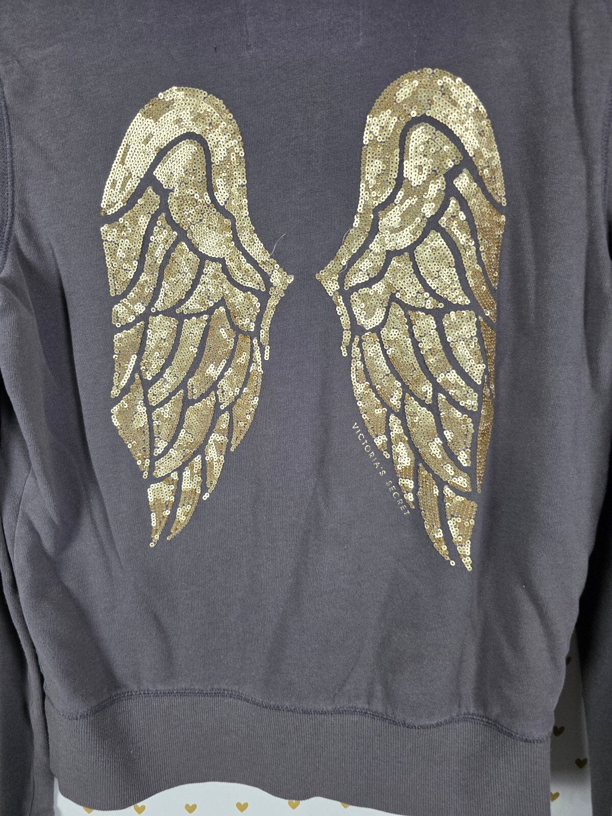 Victorias Secret Angels Sequined Bling Zip Hoodie Jacket Supermodel Essentials M