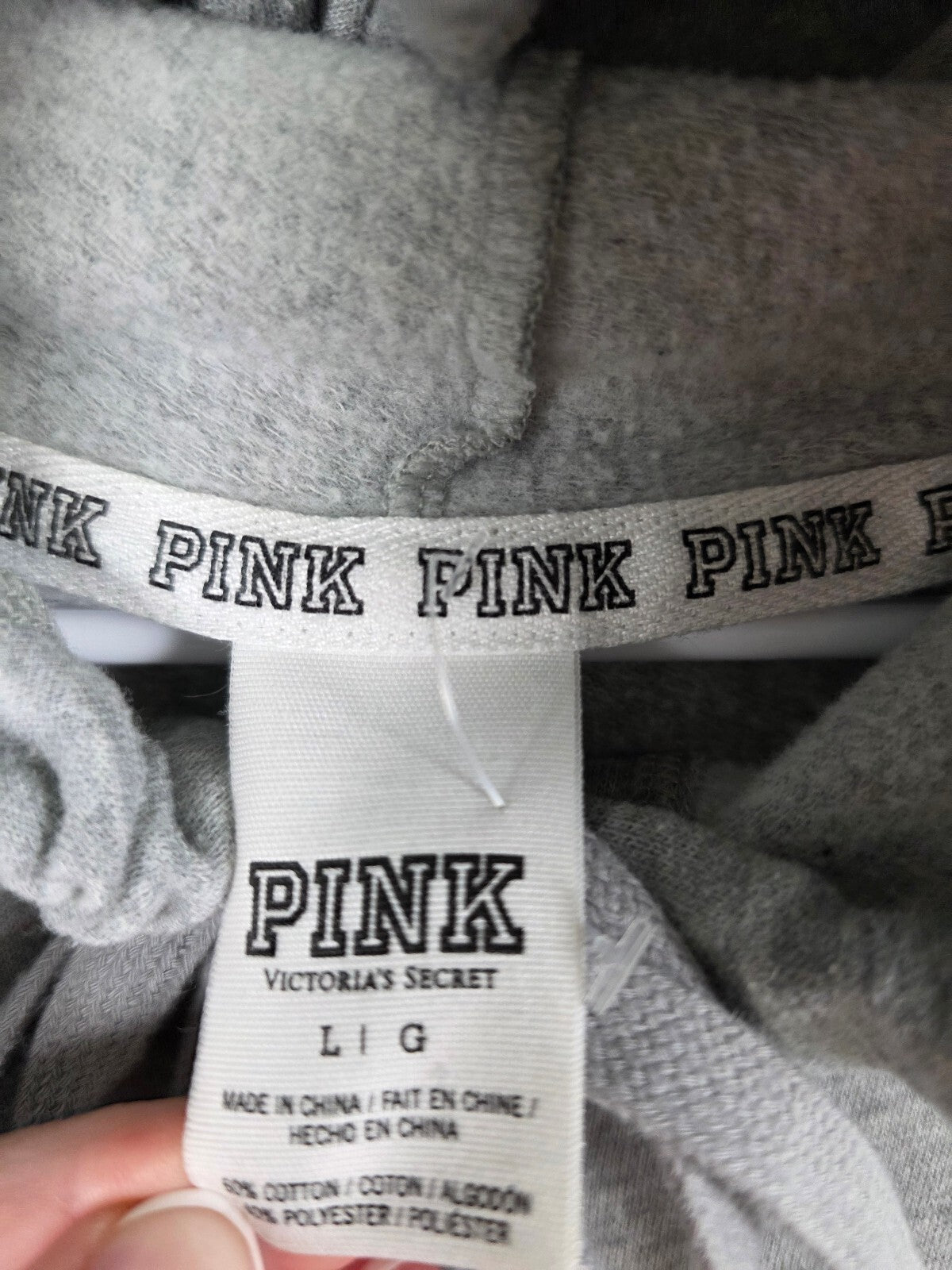 Victorias Secret Pink CHICAGO Bling Heart Sequined Full Zip Hoodie Jacket LARGE