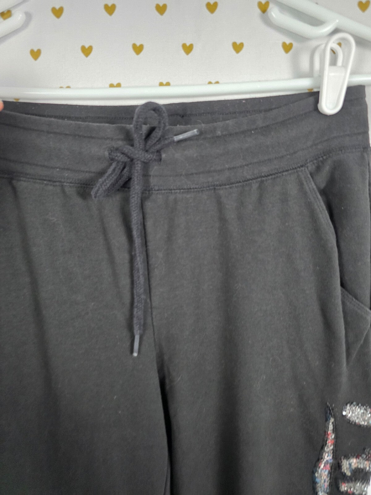 VS PINK BLING Sequin Jogger Sweatpants Shirt Set M S Red Black Gray Rare