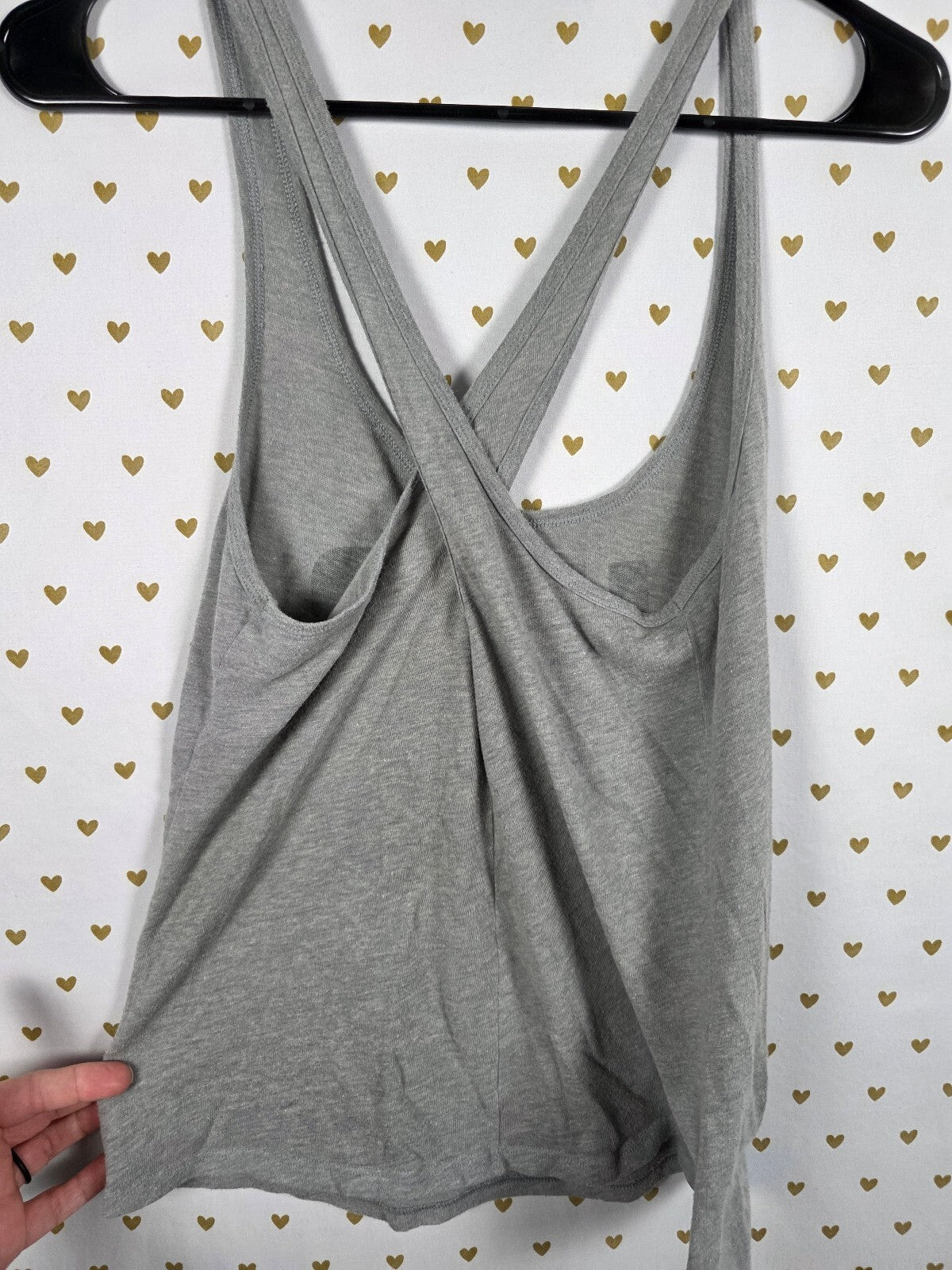 Victorias Secret WILD ONE Cross Back Tank Top Grey Small