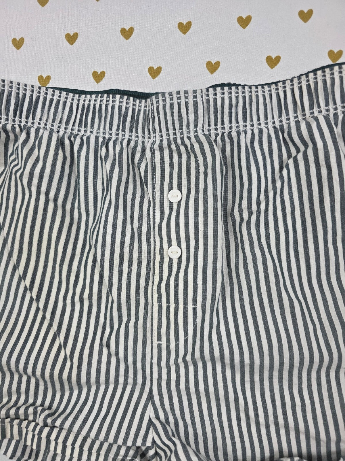 Victorias Secret PINK Green Striped Small Sleep Shorts Boxers Pajama Bottoms