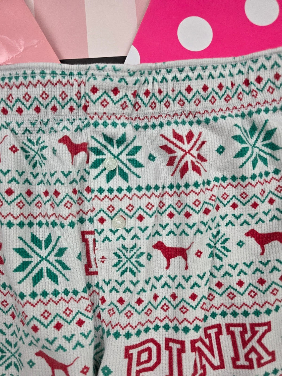 Victorias Secret PINK Christmals Medium Sleep Shorts Boxers Pajama Bottoms