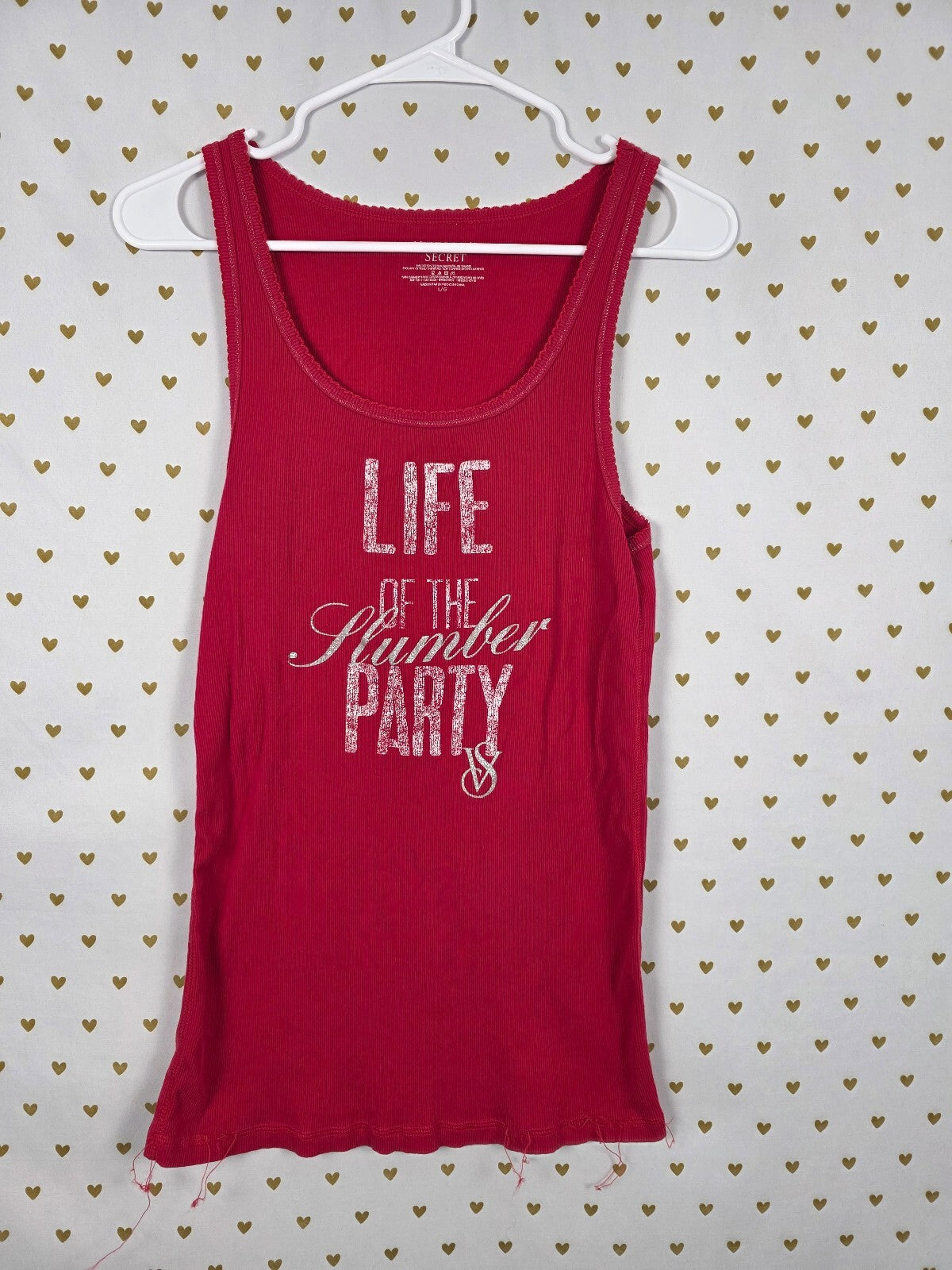 Victoria's Secret Life of the Slumber Party Ribbed Tank Top Pink Size Large