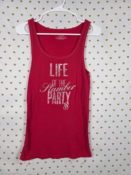 Victoria's Secret Life of the Slumber Party Ribbed Tank Top Pink Size Large