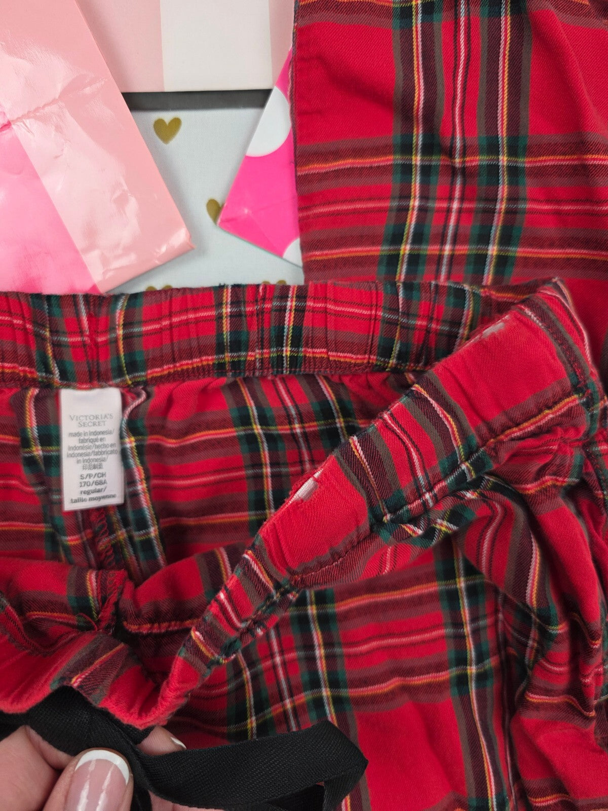 Victorias Secret Red Plaid Small Sleep Pants Pajama PJ Bottoms