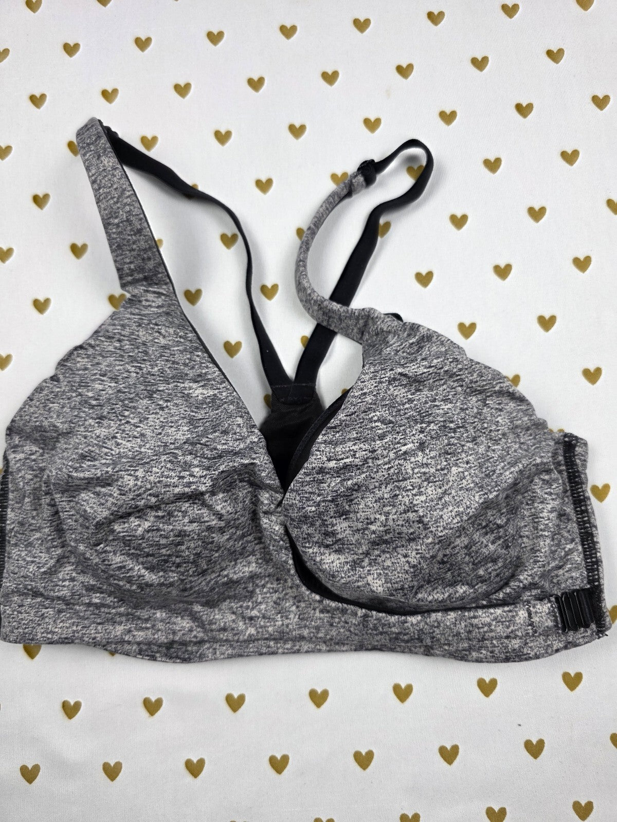 Victorias Secret VSX SPORT Grey 32C Cross Strap Sports Bra Exercise Support