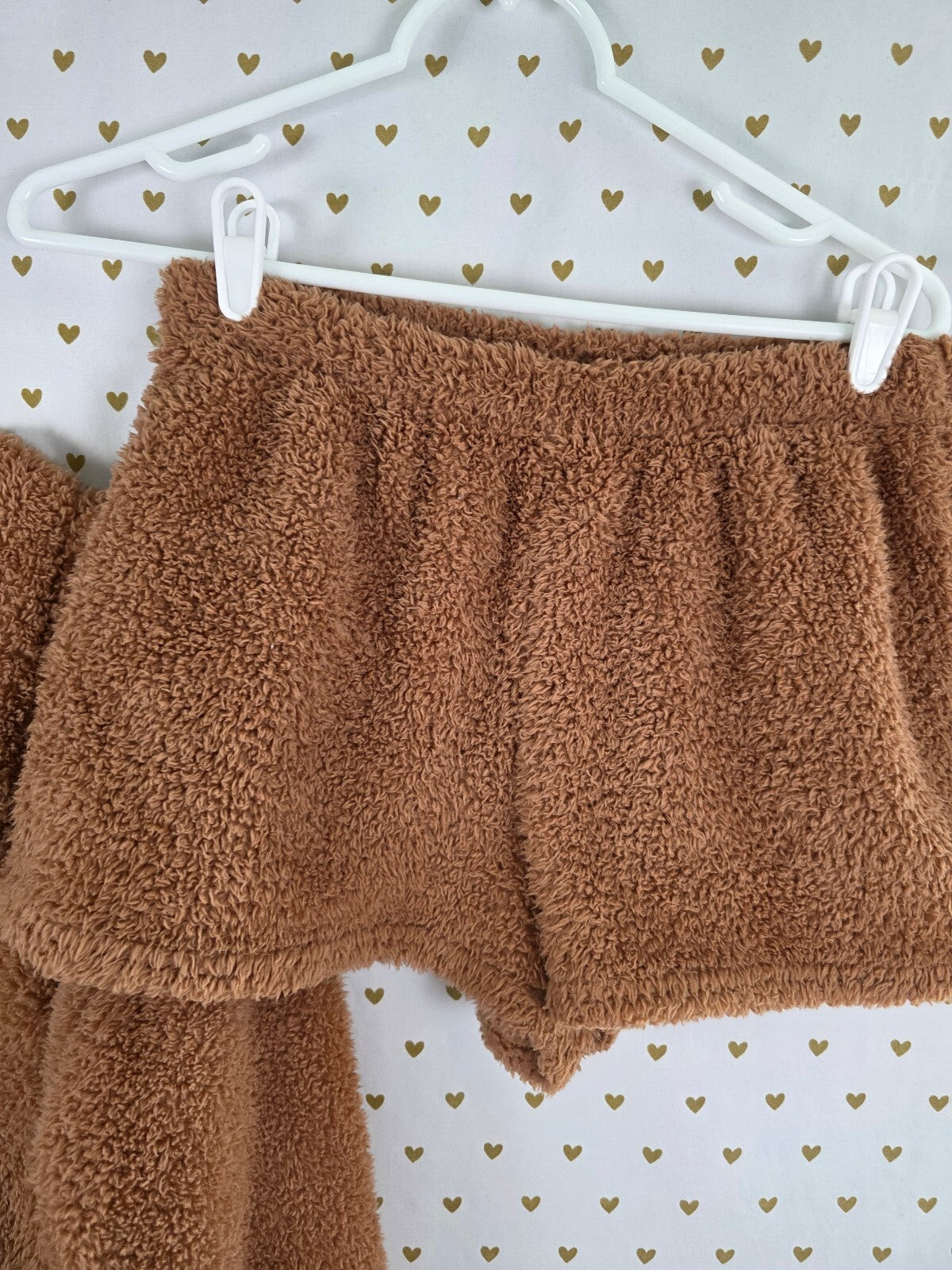 Victoria's Secret PINK Sherpa Teddy Fleece Cropped Cardigan Shorts 2 Piece Set