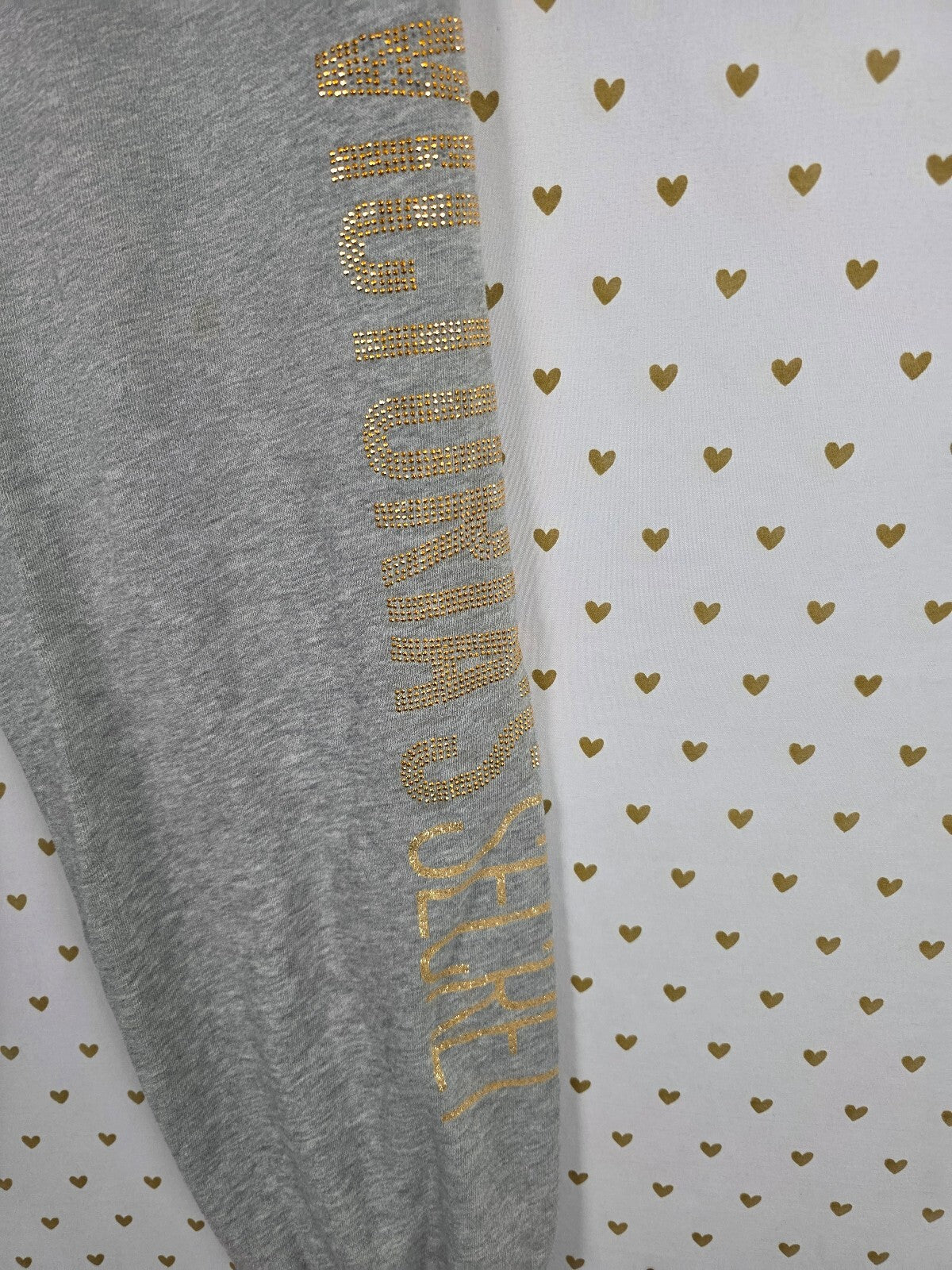 Victorias Secret Grey Capri Cropped Bling Sweats Supermodel Essentials SM