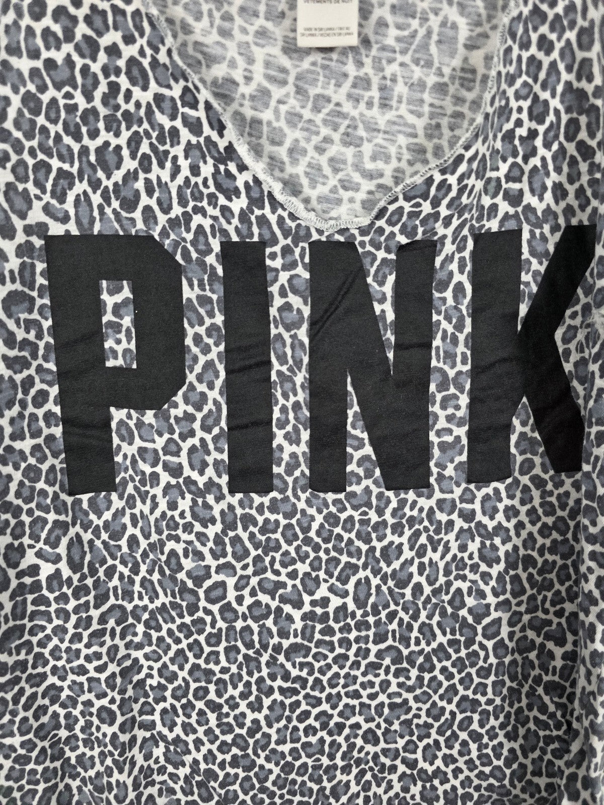 Victorias Secret PINK Leopard Cheetah Logo Tank Top SMALL
