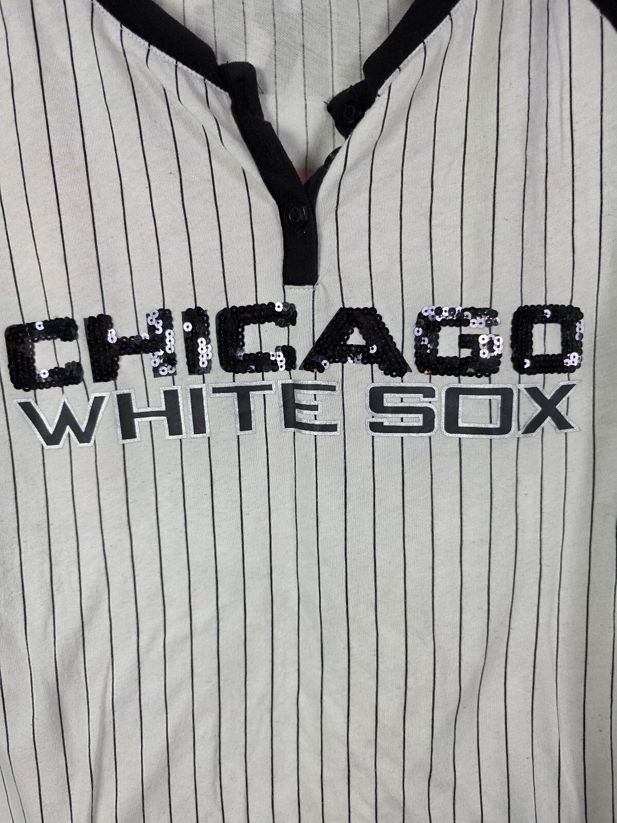 Victoria's Secret PINK Chicago White Sox 5th & Ocean Sequin Baseball Tee L