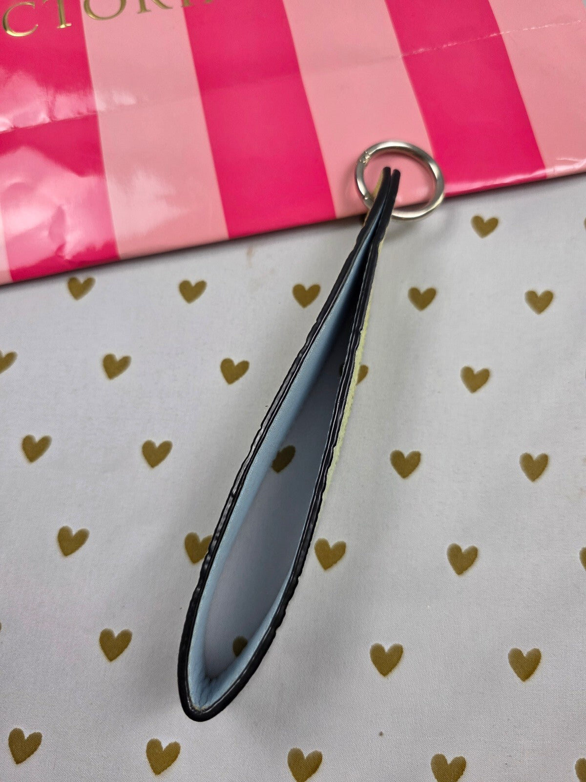 Victoria Secret Gradient wristlet strap keychain Logo Leather