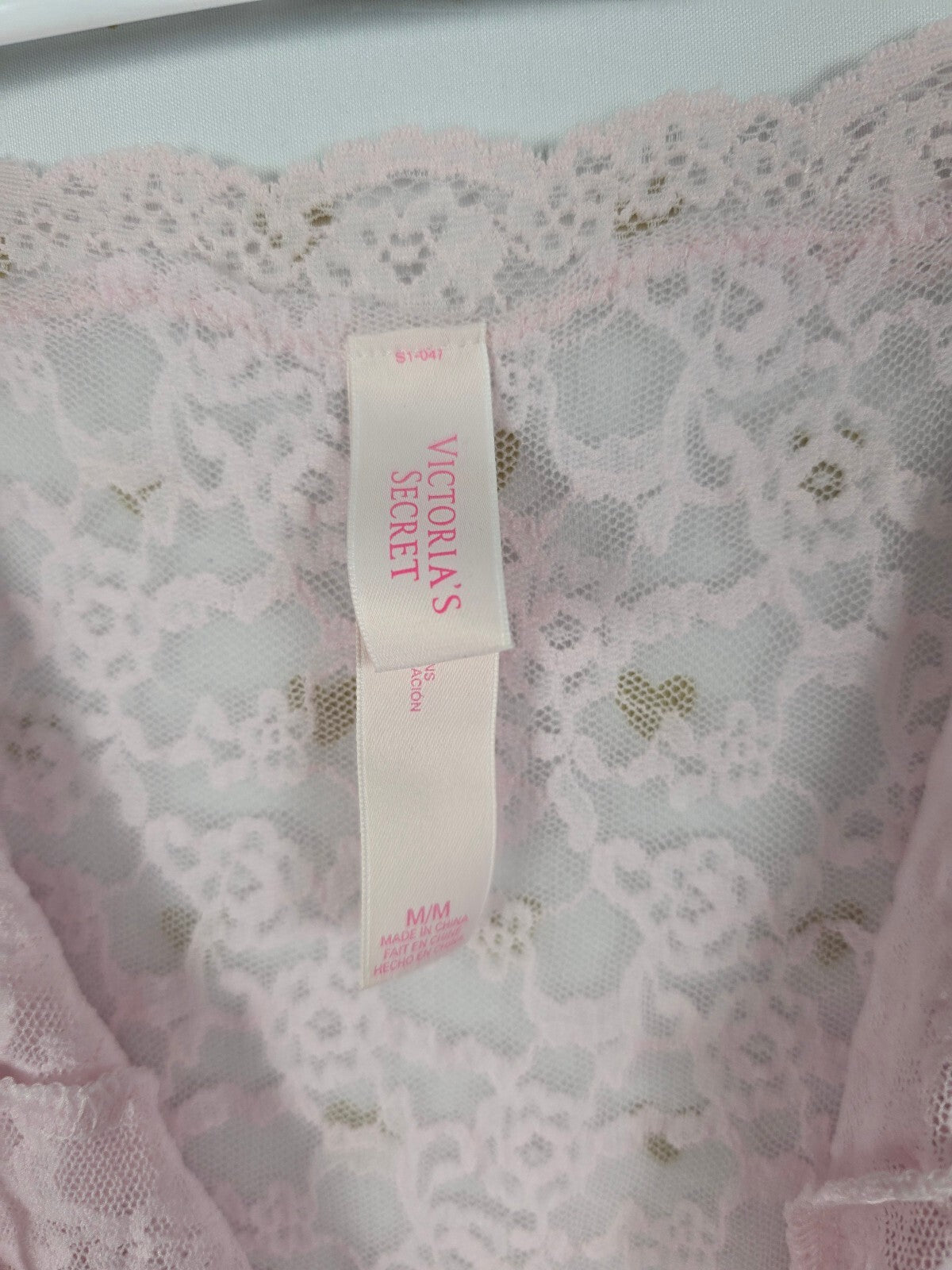 Victorias Secret Stretchy Light Pink Lace Nightie Lingerie slip dress MEDIUM