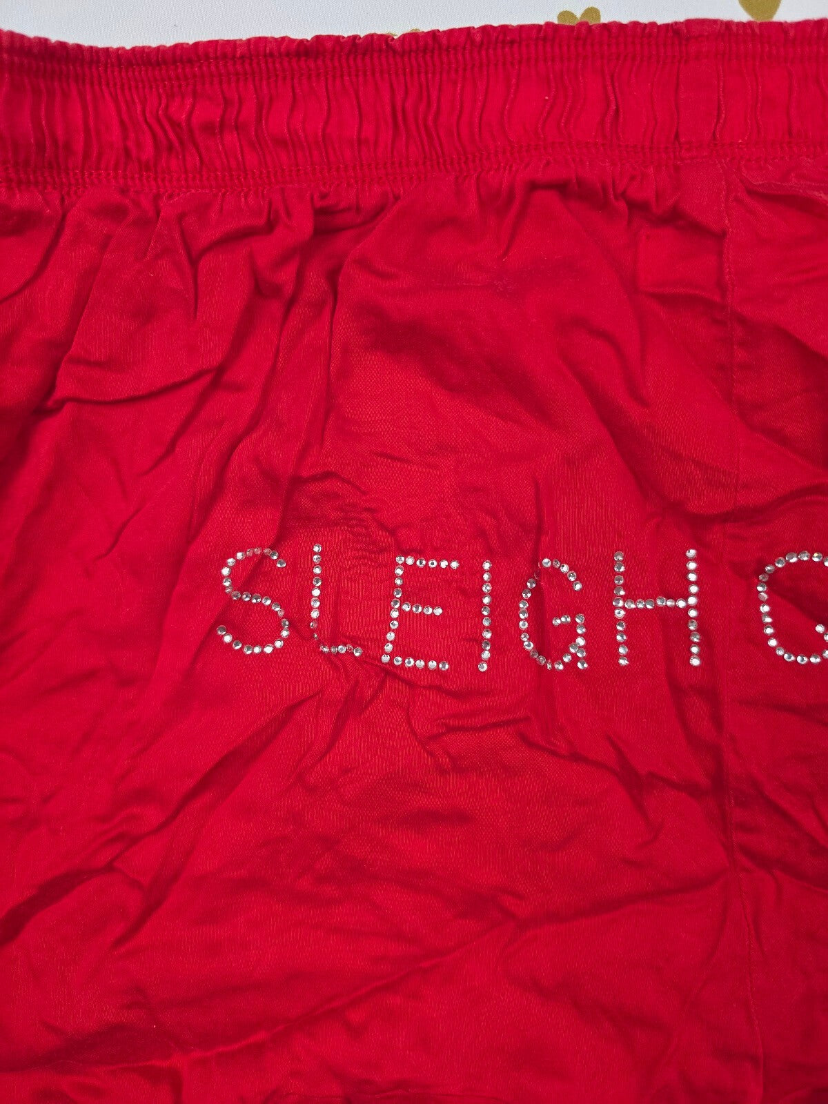 Victorias Secret PINK Sllky SLEIGH QUEEN SMALL Sleep Shorts Boxers Pajama Bottom
