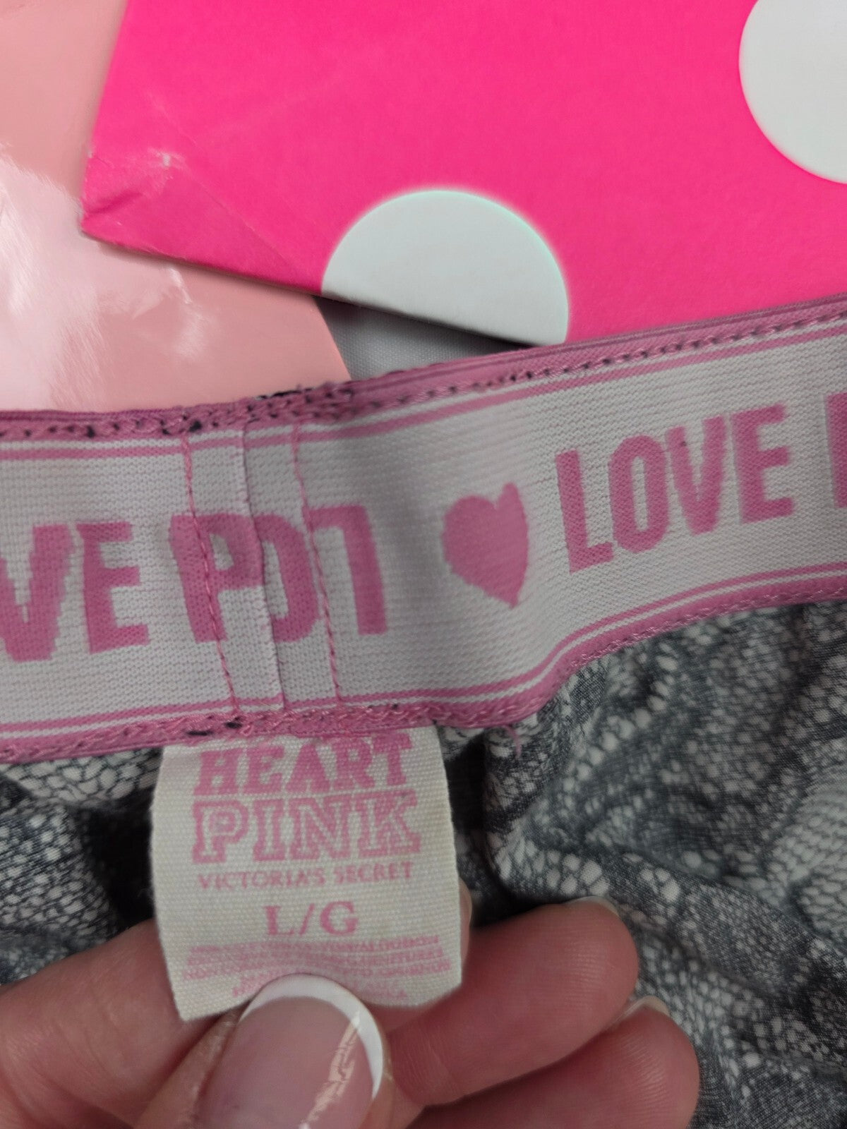 Victorias Secret PINK Lace Design Large Sleep Shorts Boxers Pajama Bottoms