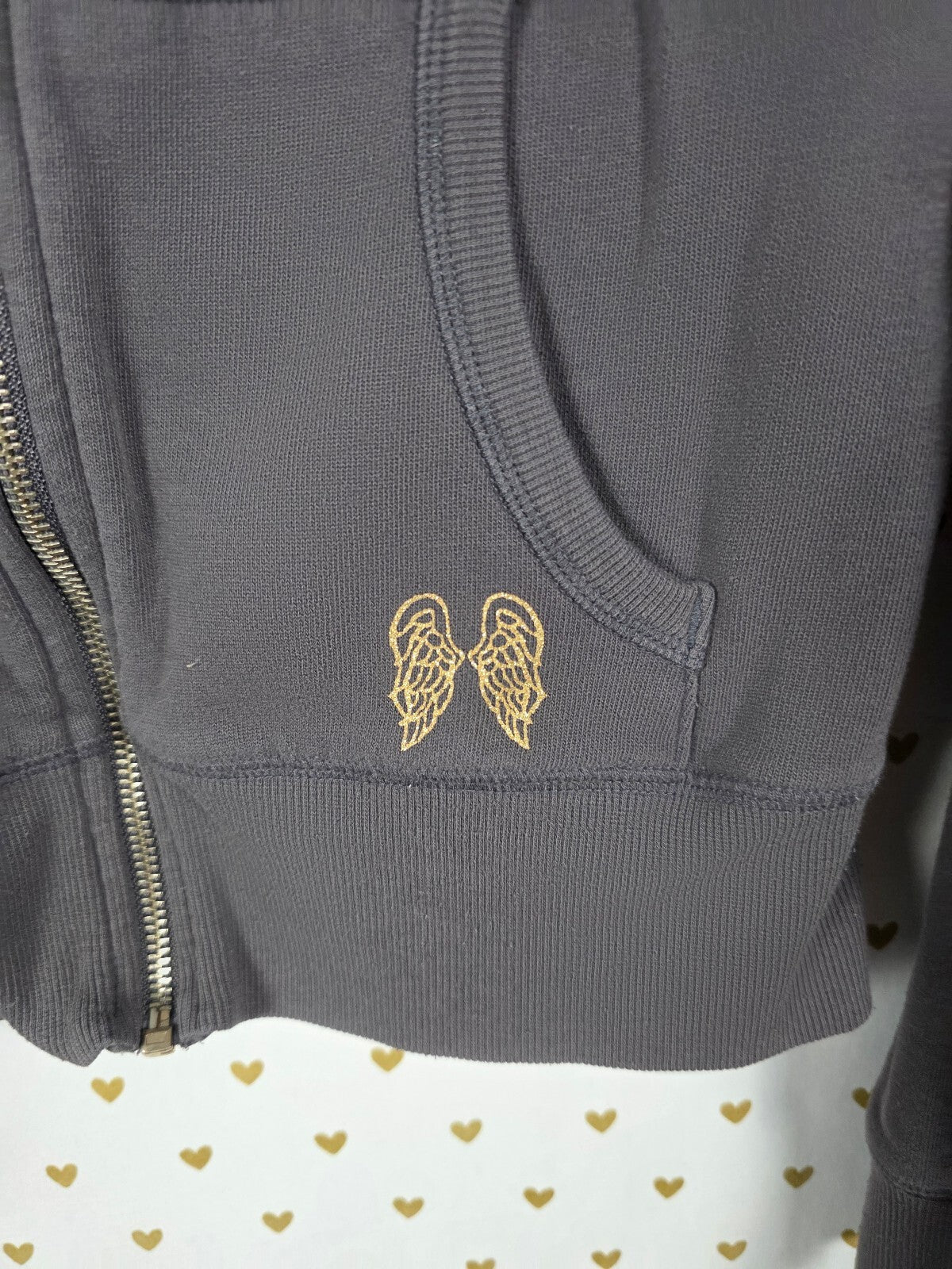 Victorias Secret Angels Sequined Bling Zip Hoodie Jacket Supermodel Essentials M
