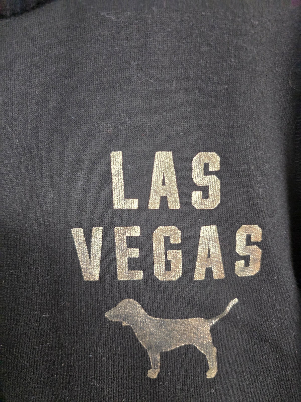 Victoria’s Secret PINK Las Vegas Hoodie S NEED MORE VEGAS Sequin BLING Zip Up