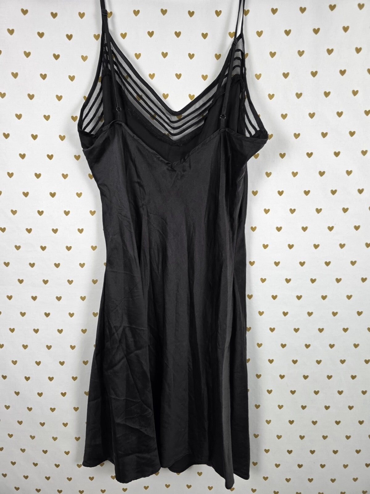 Victorias Secret Vintage Large Black 100% Silk Slip Dress Nightie Lingerie