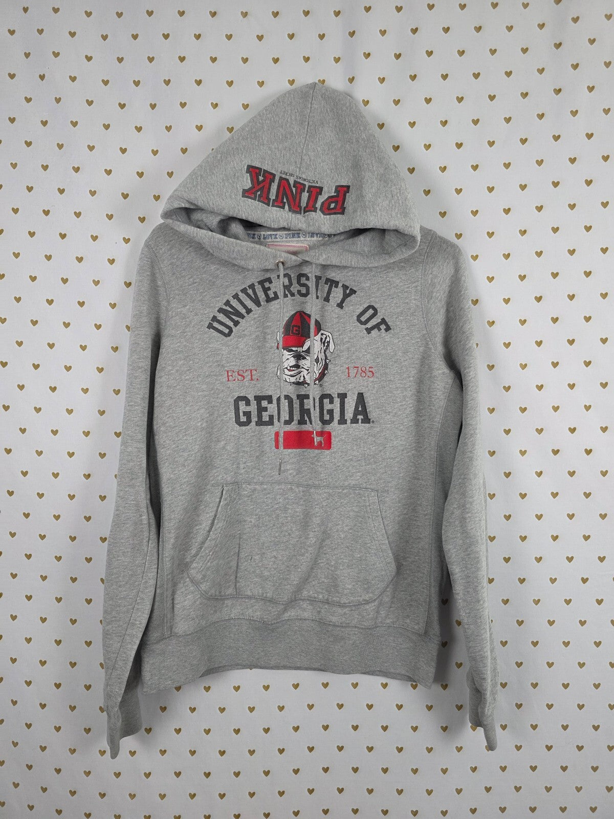 Victoria's Secret PINK Georgia Bulldogs UGA Hoodie L Janessa Mitchell Gray