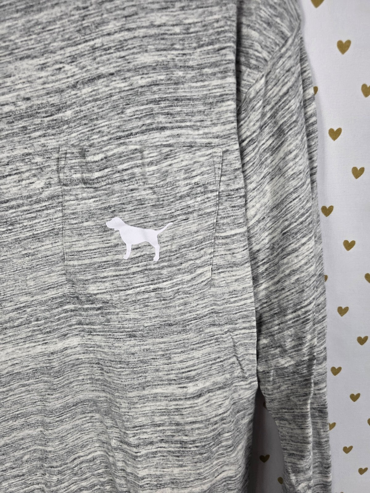 Victorias Secret PINK Grey Long Sleeve Tee shirt SMALL