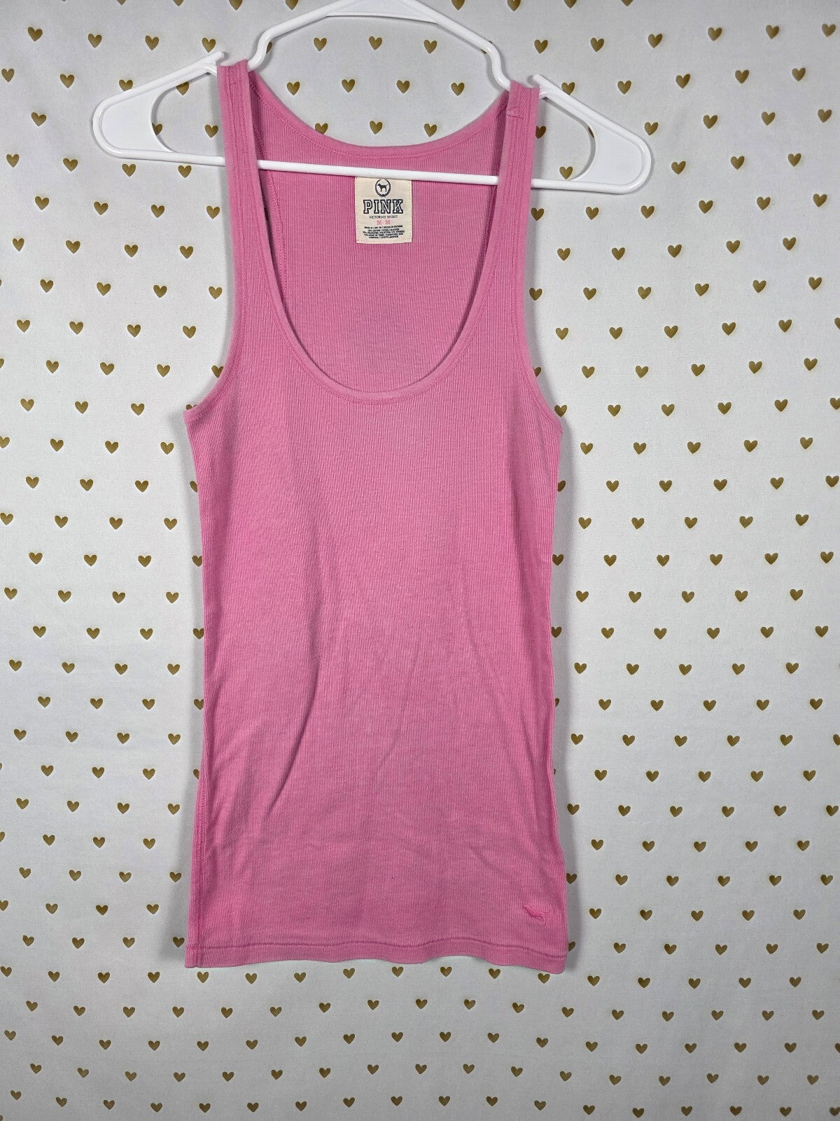 Victorias Secret PINK Vintage Ribbed tank Top Y2k MEDIUM