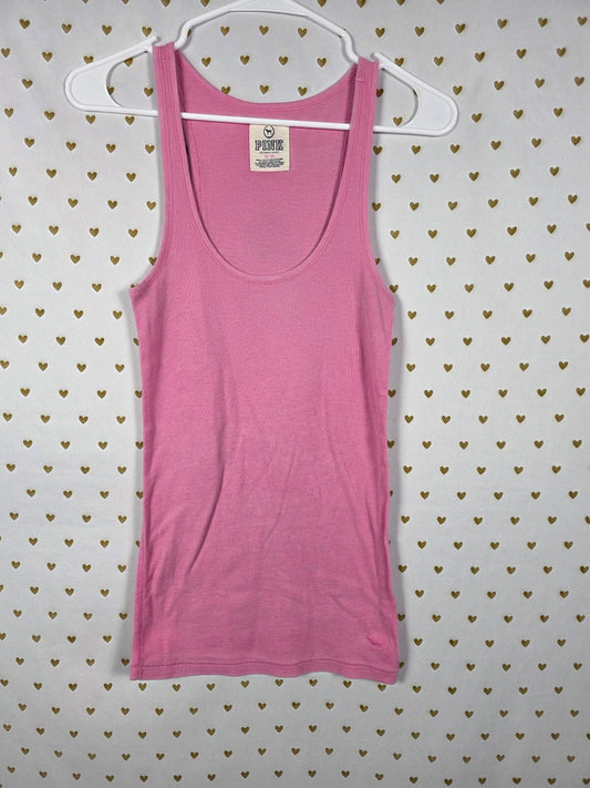 Victorias Secret PINK Vintage Ribbed tank Top Y2k MEDIUM